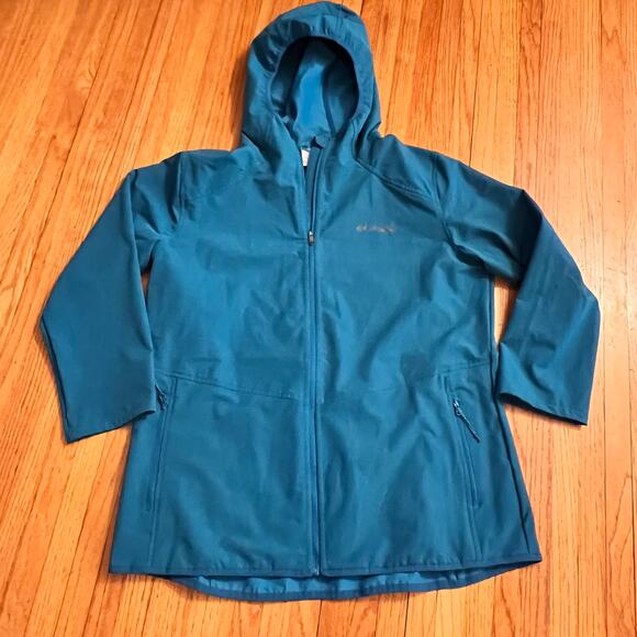 Columbia Jacket Womens XL Teal Blue Performance Hooded Lightweight Coat - Picture 1 of 9
